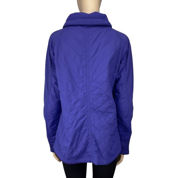 COLUMBIA VTG Spring Fleece Athletic Purple/blue Lilac Zip Up Jacket Coat Soft L - Picture 2 of 8